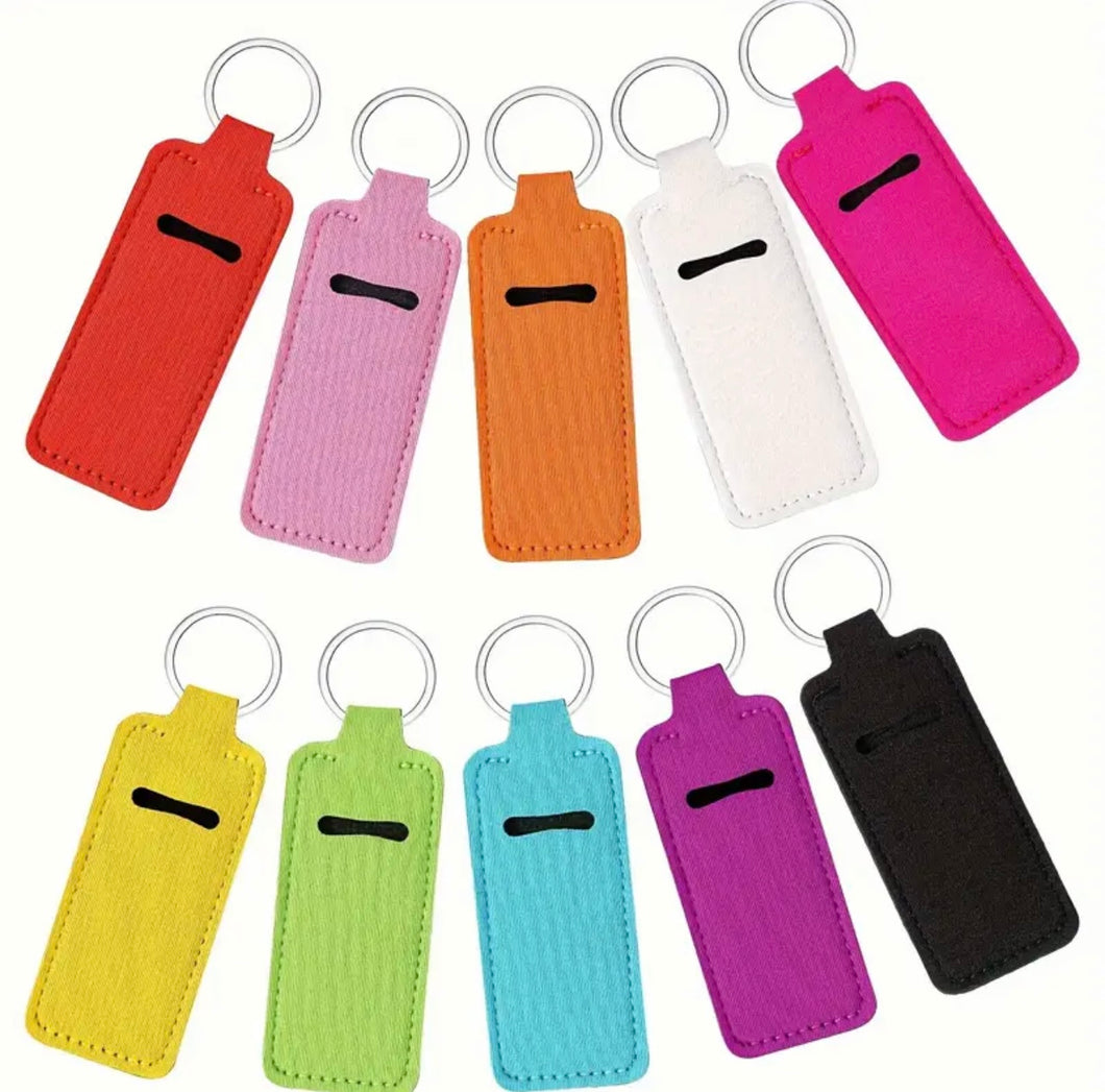 Keychain Lip Balm Holder - solid colours